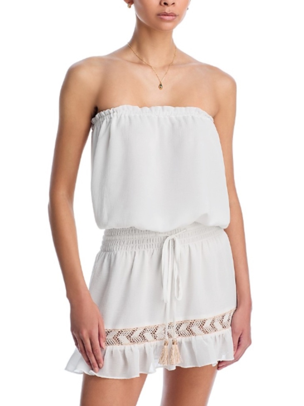 Ramy Brook Lauryn Mini Dress Swim Cover-up White Size M 6888